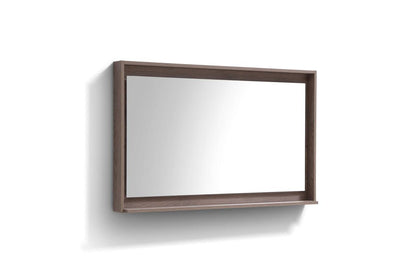 Kube Bath 48" Wide Bathroom Mirror With Shelf – Butternut - Renoz