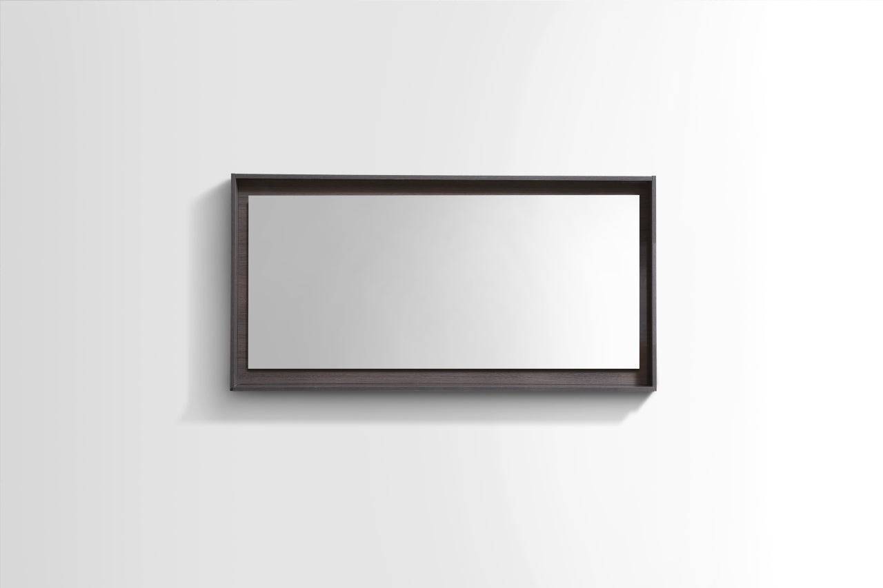 Kube Bath 48" Wide Bathroom Mirror With Shelf – Gray Oak - Renoz