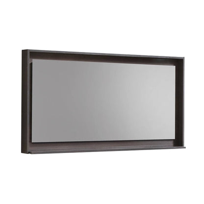 Kube Bath 48" Wide Bathroom Mirror With Shelf – Gray Oak