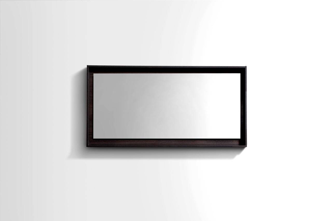 Kube Bath 48" Wide Bathroom Mirror With Shelf – High Gloss Gray Oak - Renoz