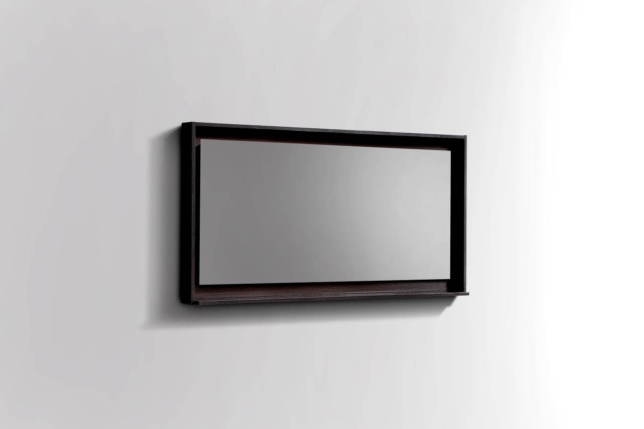 Kube Bath 48" Wide Bathroom Mirror With Shelf – High Gloss Gray Oak