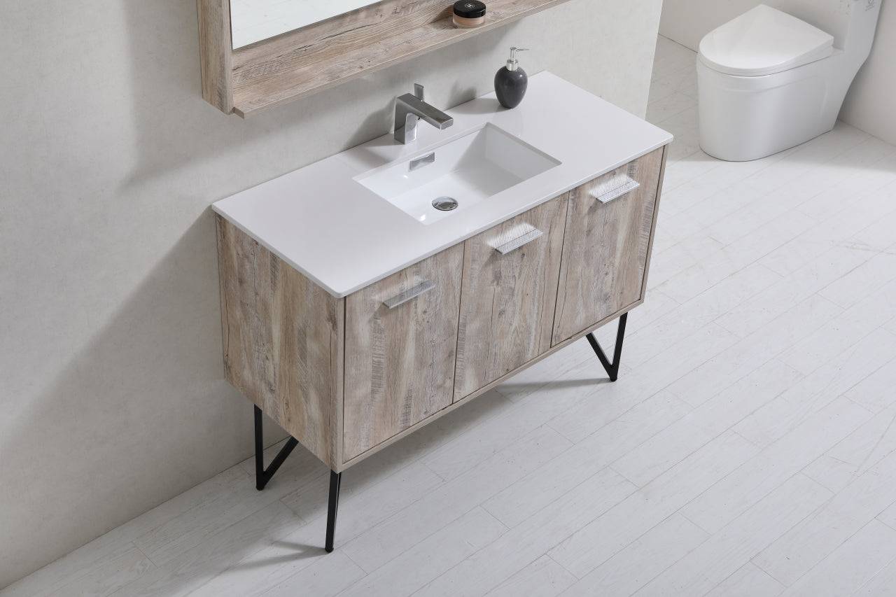 Kube Bath Bosco 48" Bathroom Vanity With White Quartz Countertop With 2 Doors And 2 Drawers KB48 - Renoz