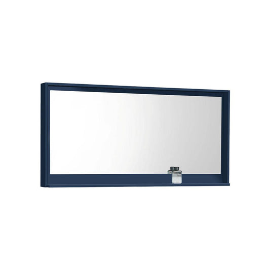 Kube Bath 60″ Wide Mirror W/ Shelf – Gloss Blue