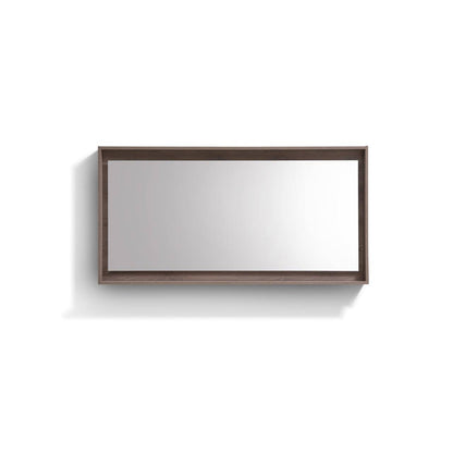 Kube Bath 60" Wide Bathroom Mirror With Shelf – Butternut