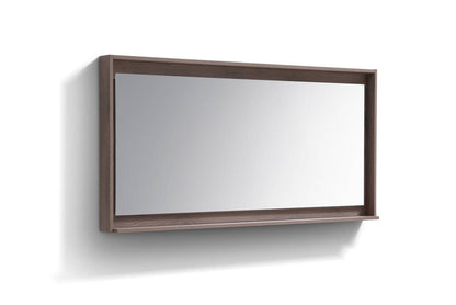 Kube Bath 60" Wide Bathroom Mirror With Shelf – Butternut - Renoz