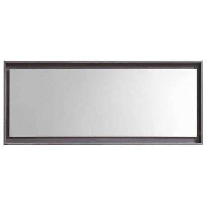 Kube Bath 60" Wide Bathroom Mirror With Shelf – Gray Oak - Renoz