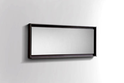 Kube Bath 60" Wide Bathroom Mirror With Shelf – High Gloss Gray Oak - Renoz