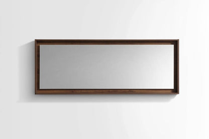 Kube Bath 70" Wide Bathroom Mirror With Shelf – Walnut