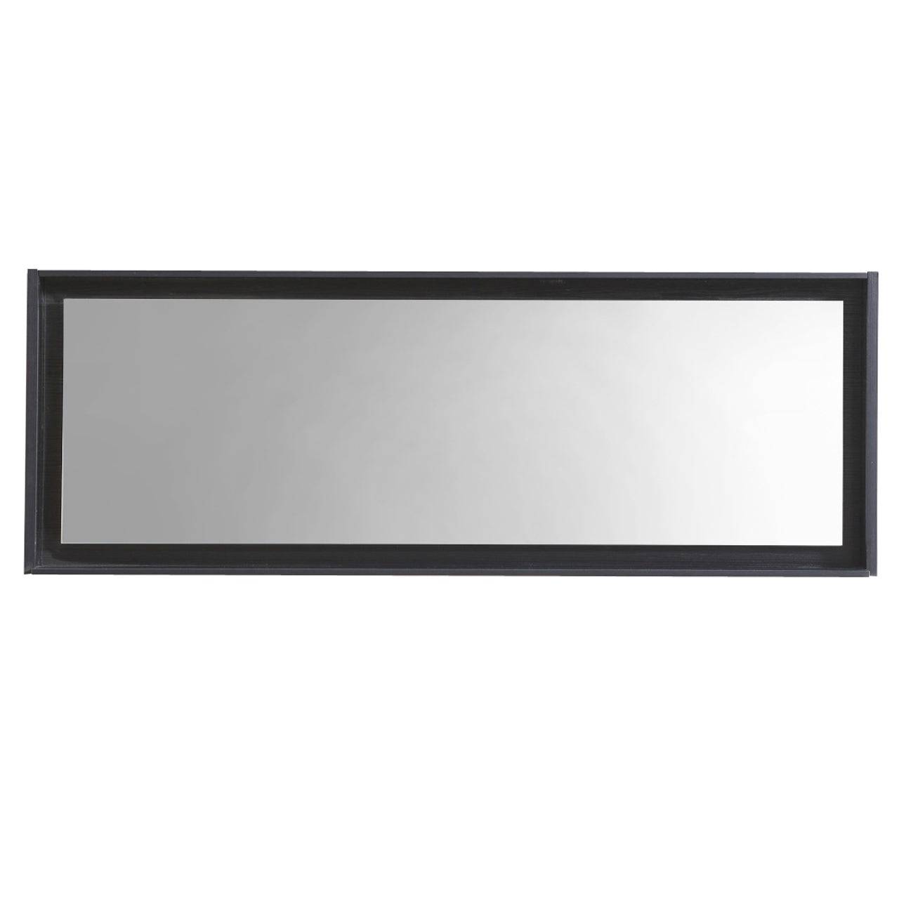 Kube Bath 80" Wide Bathroom Mirror With Shelf – Black - Renoz
