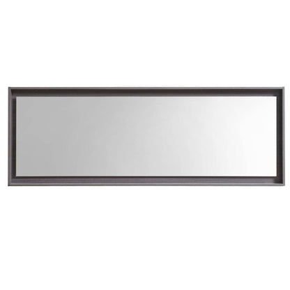 Kube Bath 80" Wide Bathroom Mirror With Shelf – Gray Oak