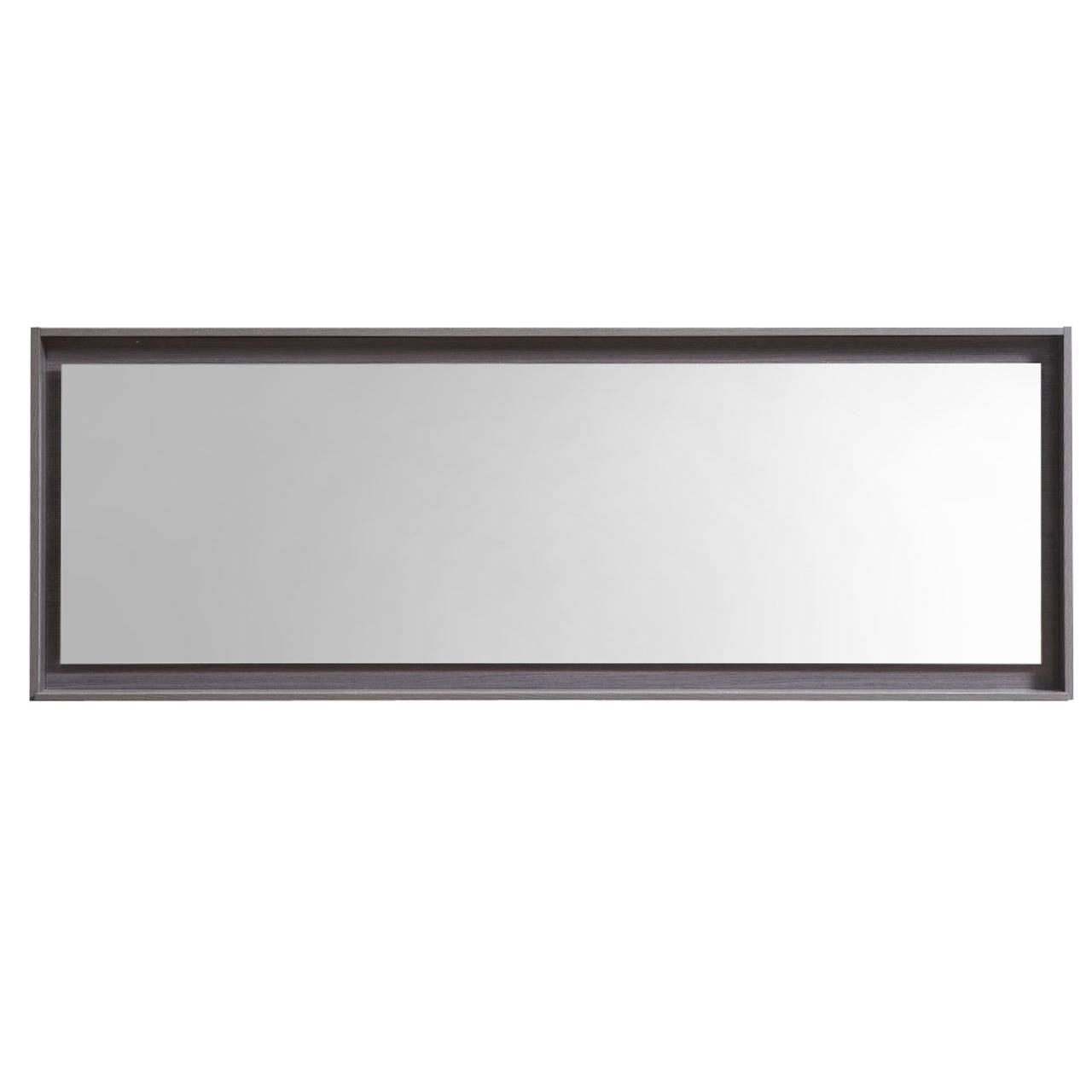 Kube Bath 80" Wide Bathroom Mirror With Shelf – Gray Oak - Renoz