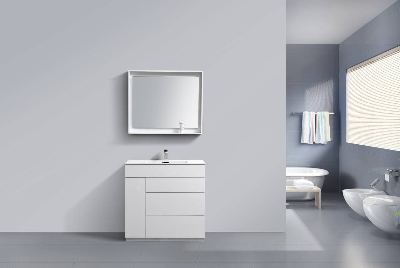 Kube Bath Milano 36" Single Sink Floor Mount Modern Bathroom Vanity - Renoz