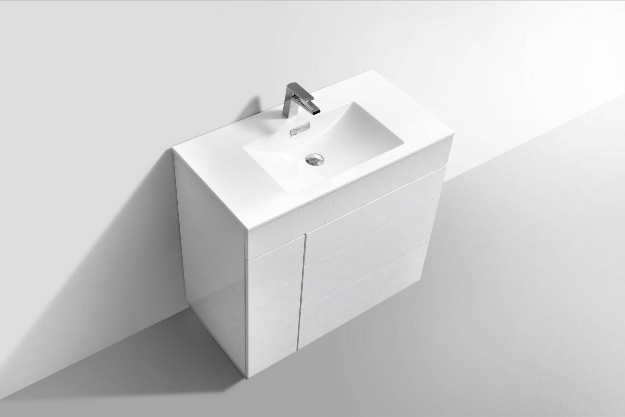 Kube Bath Milano 36" Single Sink Floor Mount Modern Bathroom Vanity - Renoz