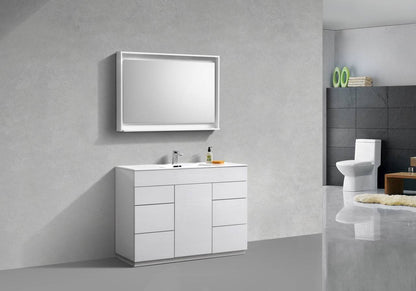 Kube Bath Milano 48" Single Sink Floor Mount Modern Bathroom Vanity With 6 Drawers and 1 Door KFM48S - Renoz