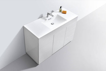 Kube Bath Milano 48" Single Sink Floor Mount Modern Bathroom Vanity With 6 Drawers and 1 Door KFM48S - Renoz