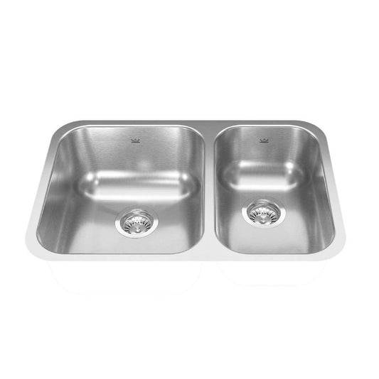 Kindred Reginox 26.88" x 17.75" Undermount Double Bowl Stainless Steel Kitchen Sink