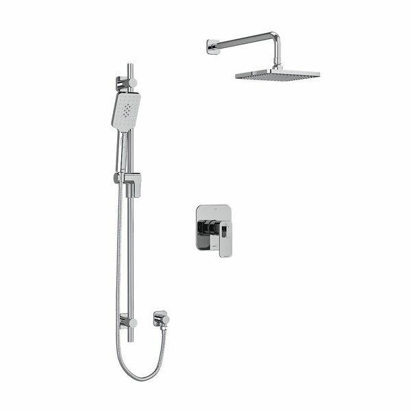 Riobel Equinox Type T/P (Thermostatic/Pressure Balance) 1/2 Inch Coaxial 2-Way System With Hand Shower And 8" Shower Head- Chrome