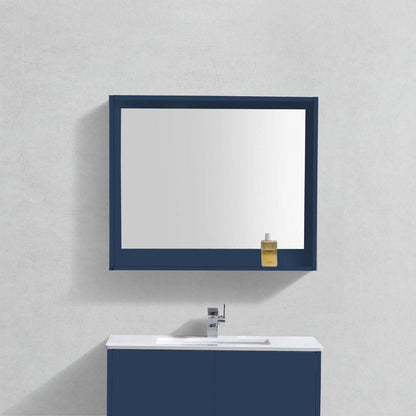 Miroir large Kube Bath 40″ avec étagère – bleu brillant