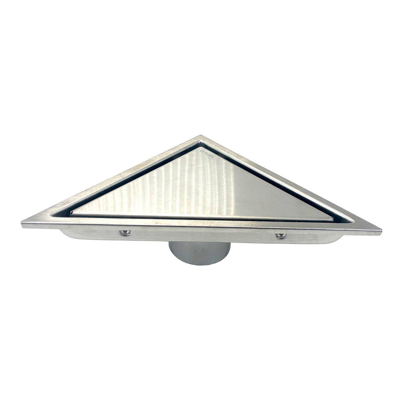 Kube Bath 6.5" Triangle Stainless Steel Tile Grate Shower Drain – Chrome - Renoz