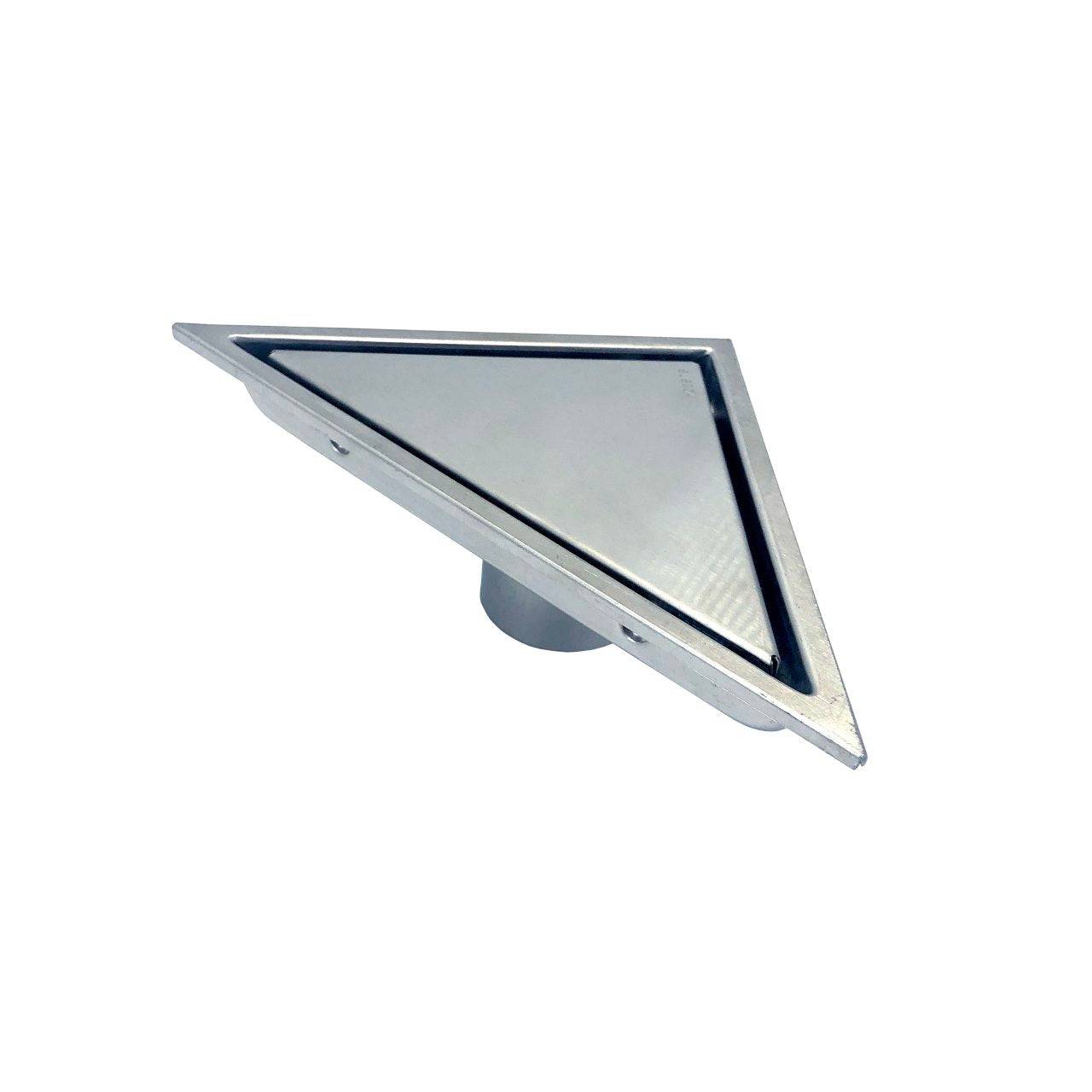 Kube Bath 6.5" Triangle Stainless Steel Tile Grate Shower Drain – Chrome - Renoz