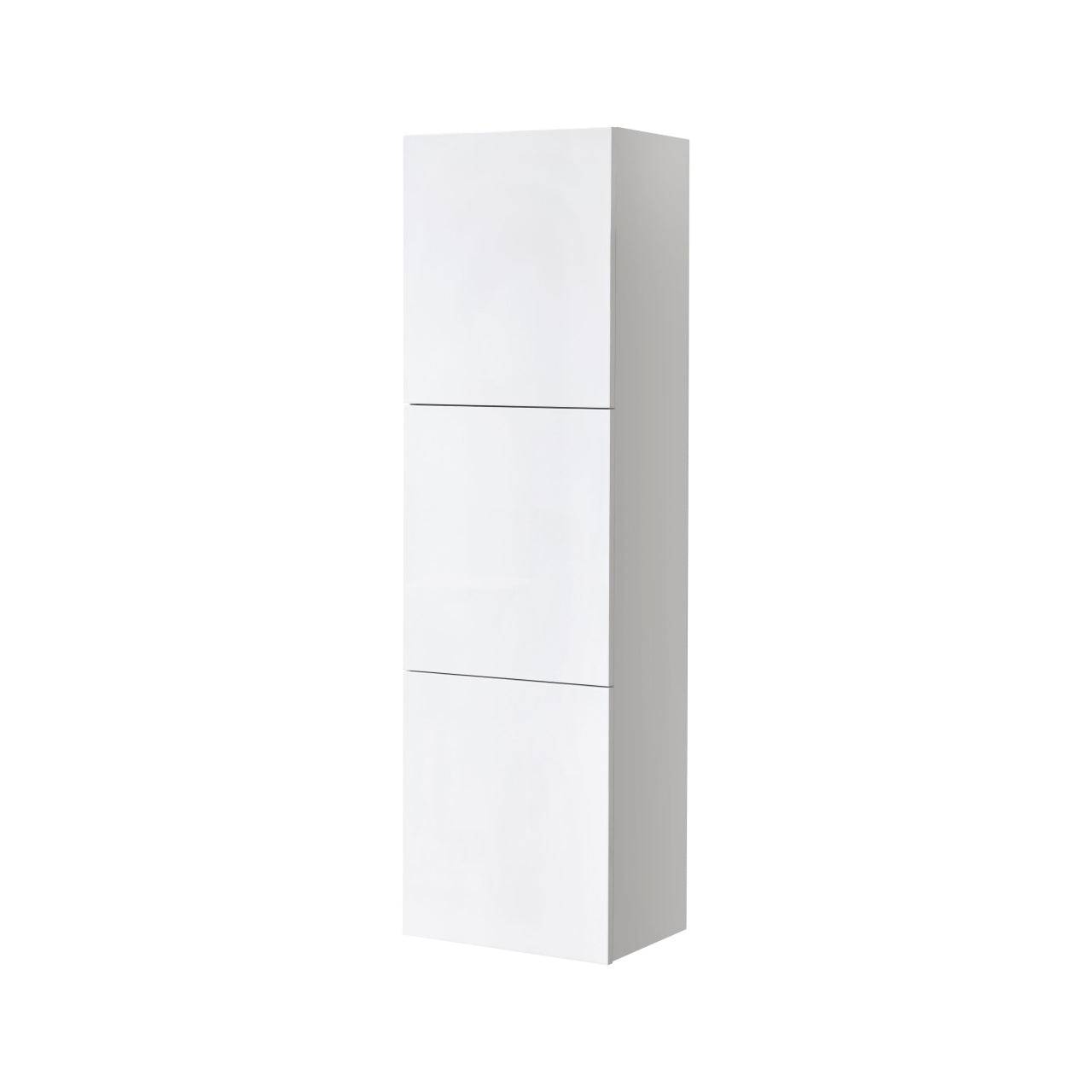Kube Bath 18" x 59" Bathroom Acrylic Veneer Gloss White Linen Side Cabinet W/ 3 Large Storage Areas - Renoz