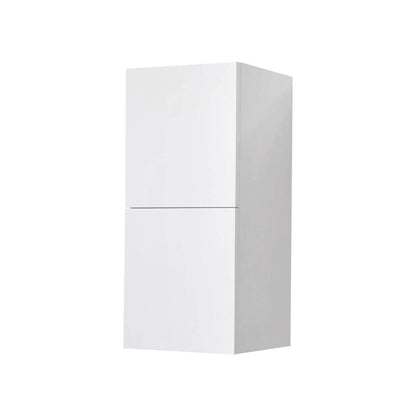 Kube Bath Bliss 12" x 24" Bathroom Acrylic Veneer Gloss White Linen Side Cabinet W/ 2 Storage Areas - Renoz