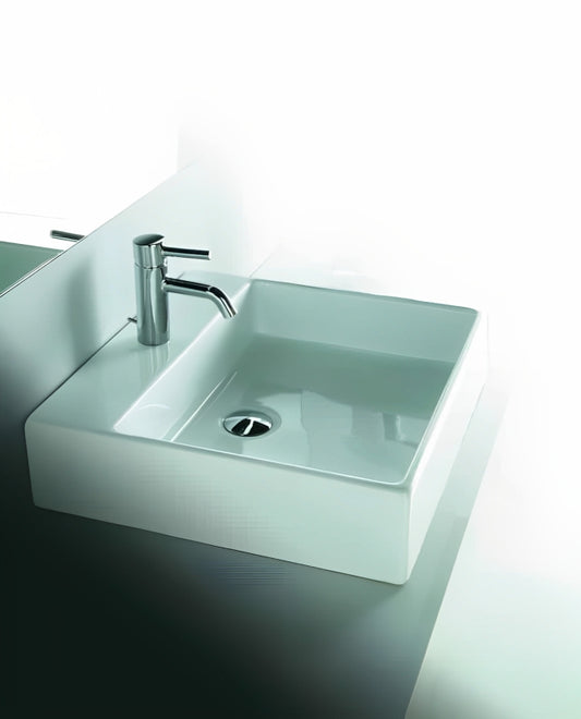 PierDeco Kubik 50, Countertop Washbasin for Single-hole Faucet, Without Overflow - C64304-KUBIK 50