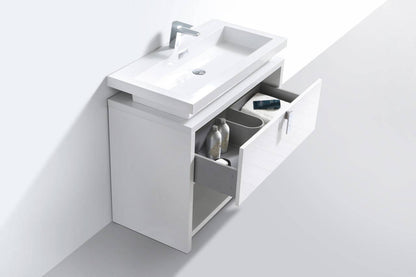 Kube Bath Levi 40" Floor Mount Single Sink Bathroom Vanity With 2 Doors and Cubby Hole - Renoz