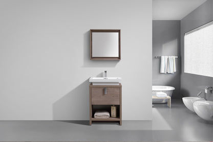 Kube Bath Levi 24" Floor Mount Single Sink Single Drawer Bathroom Vanity With Cubby Hole - Renoz