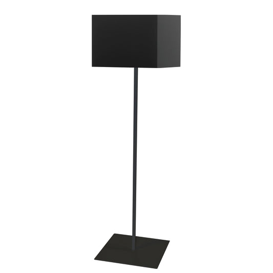 Dainolite 1 Light Slope Floor Lamp, Black Shade, Black