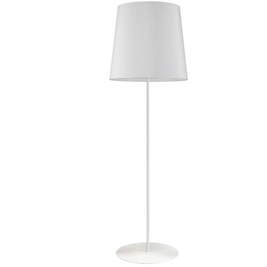 Dainolite 1 Light White Floor Lamp w/ White Drum Shade