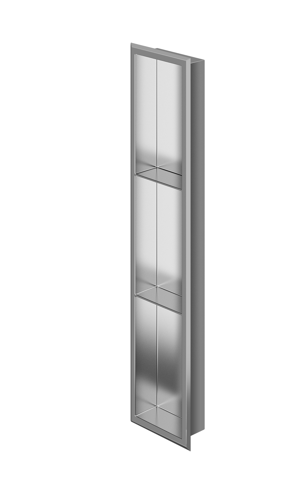 Zitta Stainless Steel Polished Niche 36" x 8" x 3" (914mm X 203mm X 76mm) With 2 Shelf - Renoz