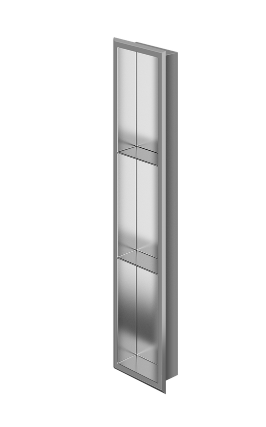 Zitta Stainless Steel Polished Niche 36" x 8" x 3" (914mm X 203mm X 76mm) With 2 Shelf