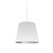 Dainolite 1 Light Tapered Drum Pendant with White Exterior on Silver Shade
