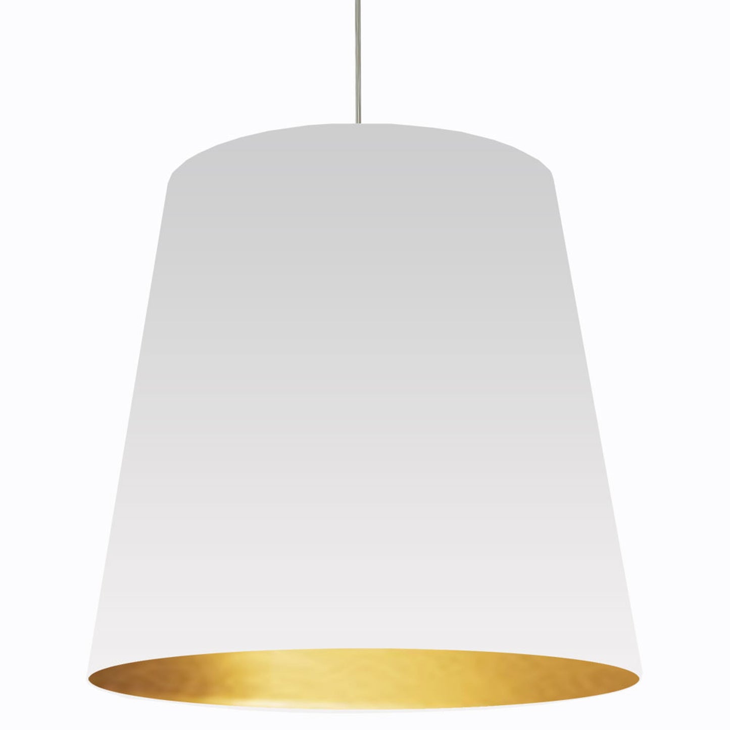 Dainolite 1 Light Tapered Drum Pendant with XL White Exterior on Gold Interior Shade
