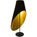 Dainolite 3 Light Slanted Tapered Drum Floor, Black/Gold Shade Floor Lamp