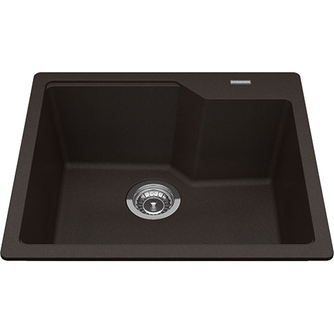 Kindred Granite 22" x 19.68" Drop-in Single Bowl Kitchen Sink Mocha