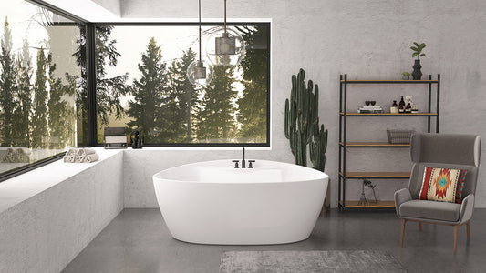 Zitta Pura Freestanding Acrylic Bathtub - White 59 7/8 x 32 5/8 x 24 5/8