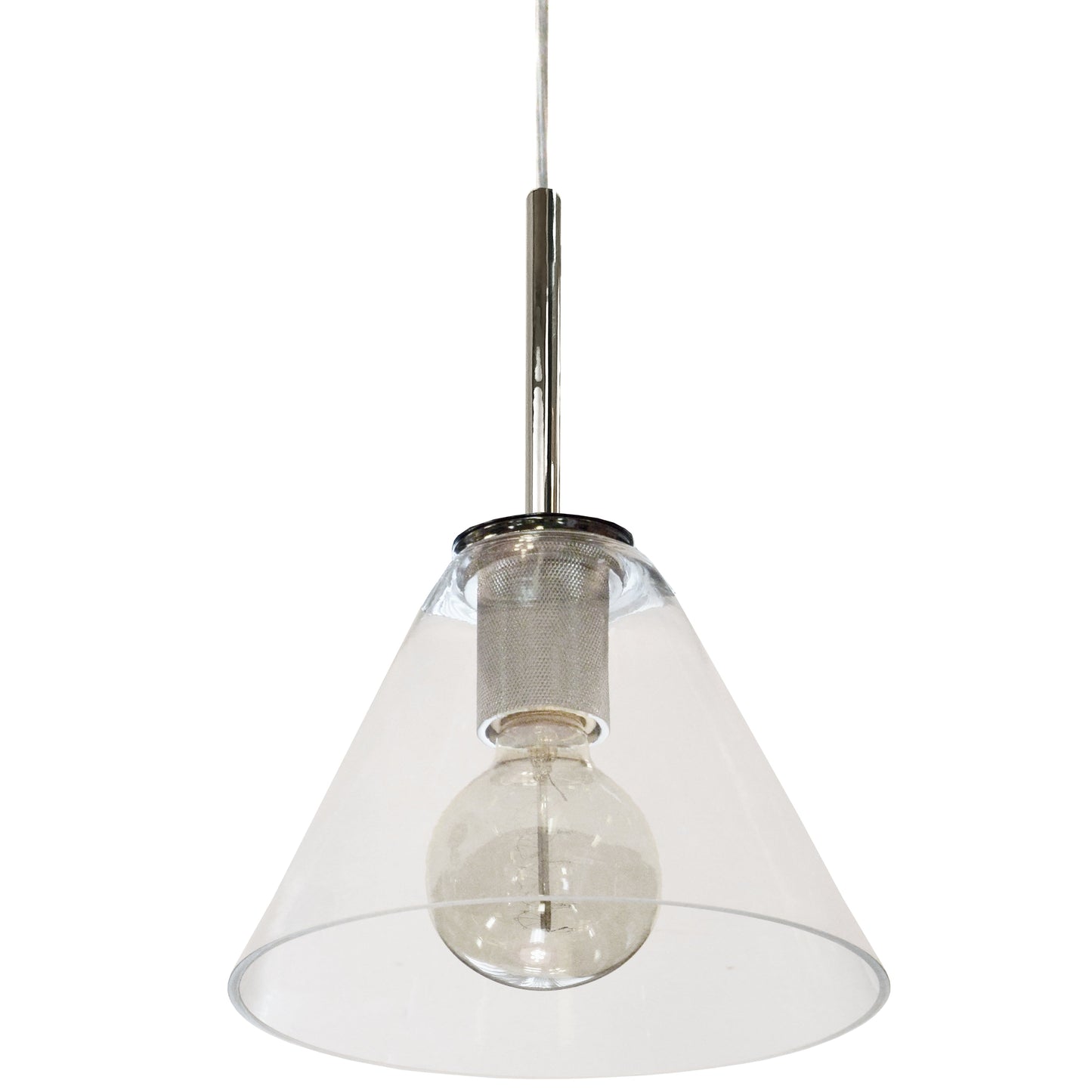 Dainolite 1 Light Incandescent Pendant, Polished Chrome with Clear Glass