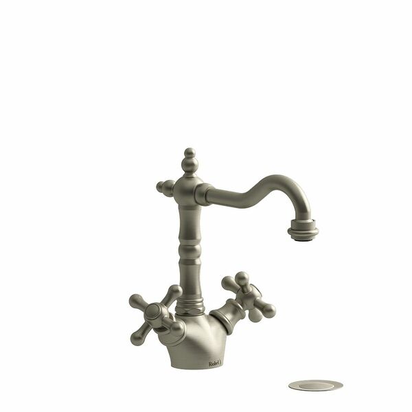 Riobel Retro Traditional 8 7/8" Two Handle Lavatory Faucet- Brushed Nickel With Cross Handles