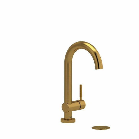 Riobel Riu 10" Single Hole Bathroom Faucet .5 GPM Brushed Gold With Knurled Lever