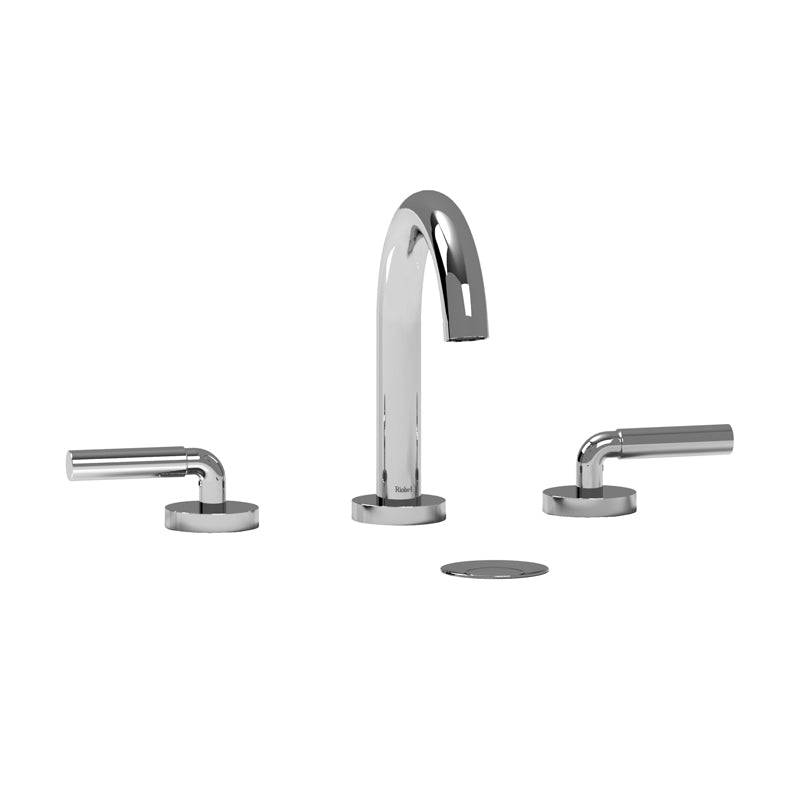 Riobel Riu Transitional 7" Widespread Lavatory Faucet With C-Spout- Chrome With Lever Handles