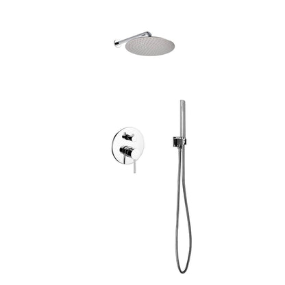 Kube Bath Aqua Rondo Shower Set With 12" Rain Shower and Handheld Chrome - Renoz