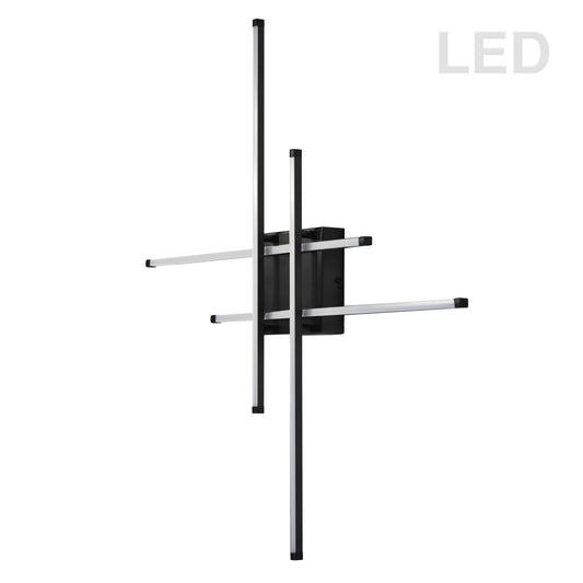 Plafonnier LED Dainolite 23 W, noir mat avec diffuseur en acrylique blanc