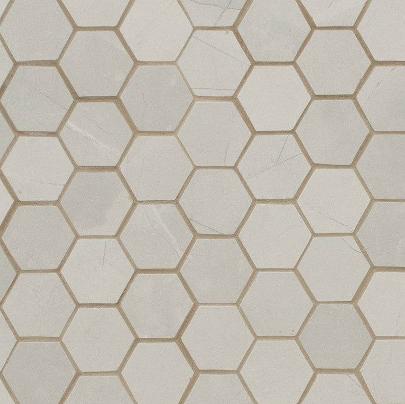 MSI Sande Ivory Hexagon Mosaic Porcelain Tile Matte 2" x 2" 12" x 12"