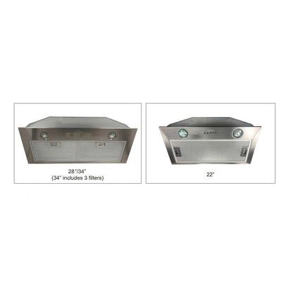 Cyclone Classic Collection BX212 34" Insert Range Hood Kitchen Exhaust Fan