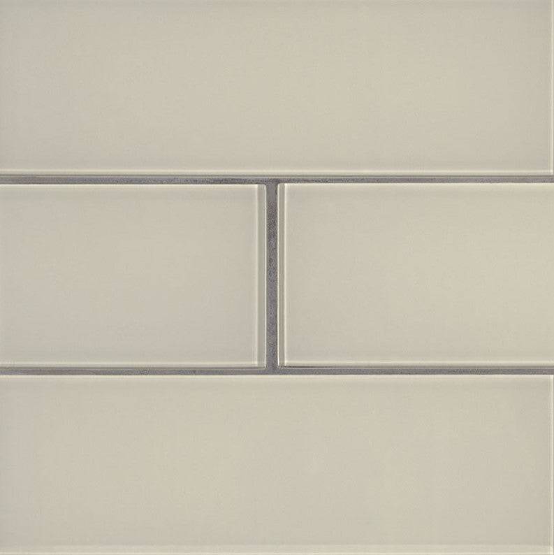 MSI Backsplash and Wall Tile Snowcap White Glossy Glass Tile 4" x 12" 8mm