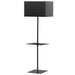 Dainolite 1 Light Incandescent Square Base with Square Shelf, Matte Black with Black Shade Floor Lamp