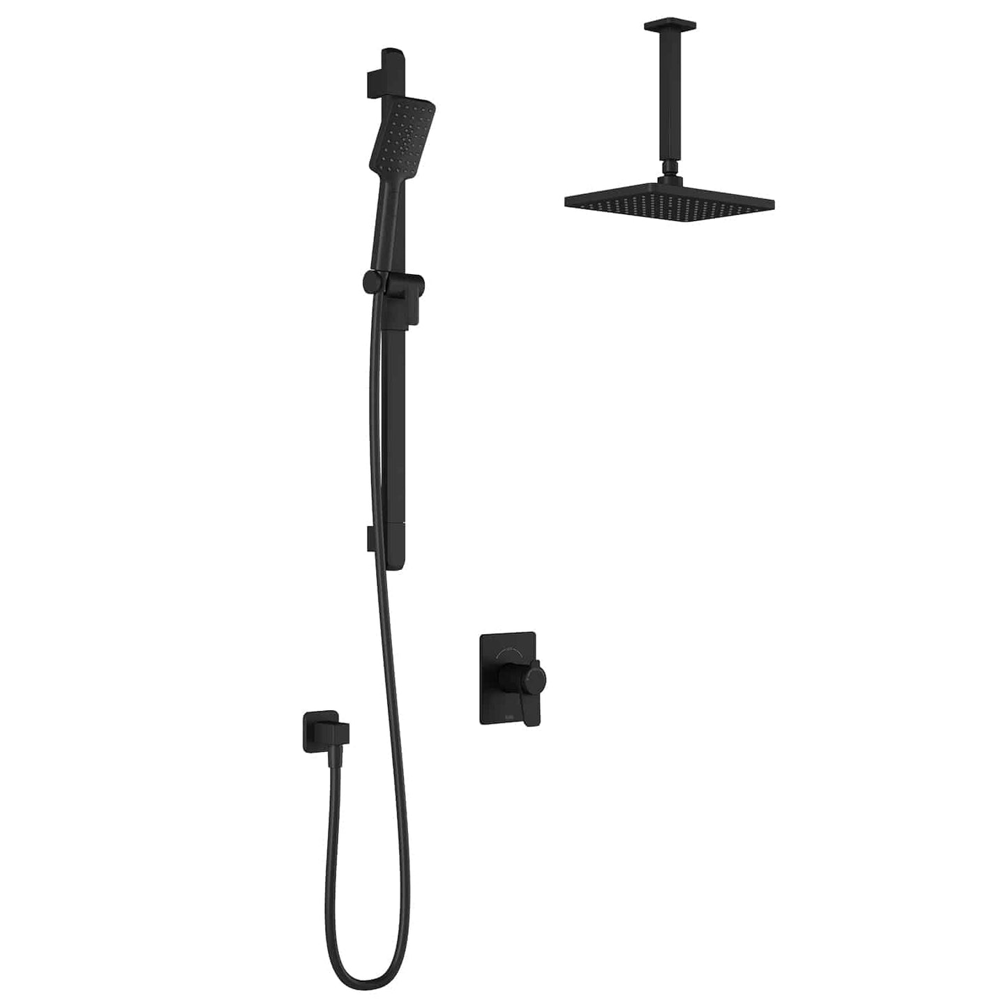 Kalia MOROKA TCD1 (Valve Not Included) AQUATONIK T/P Coaxial Shower System with Vertical Ceiling Arm- Matte Black
