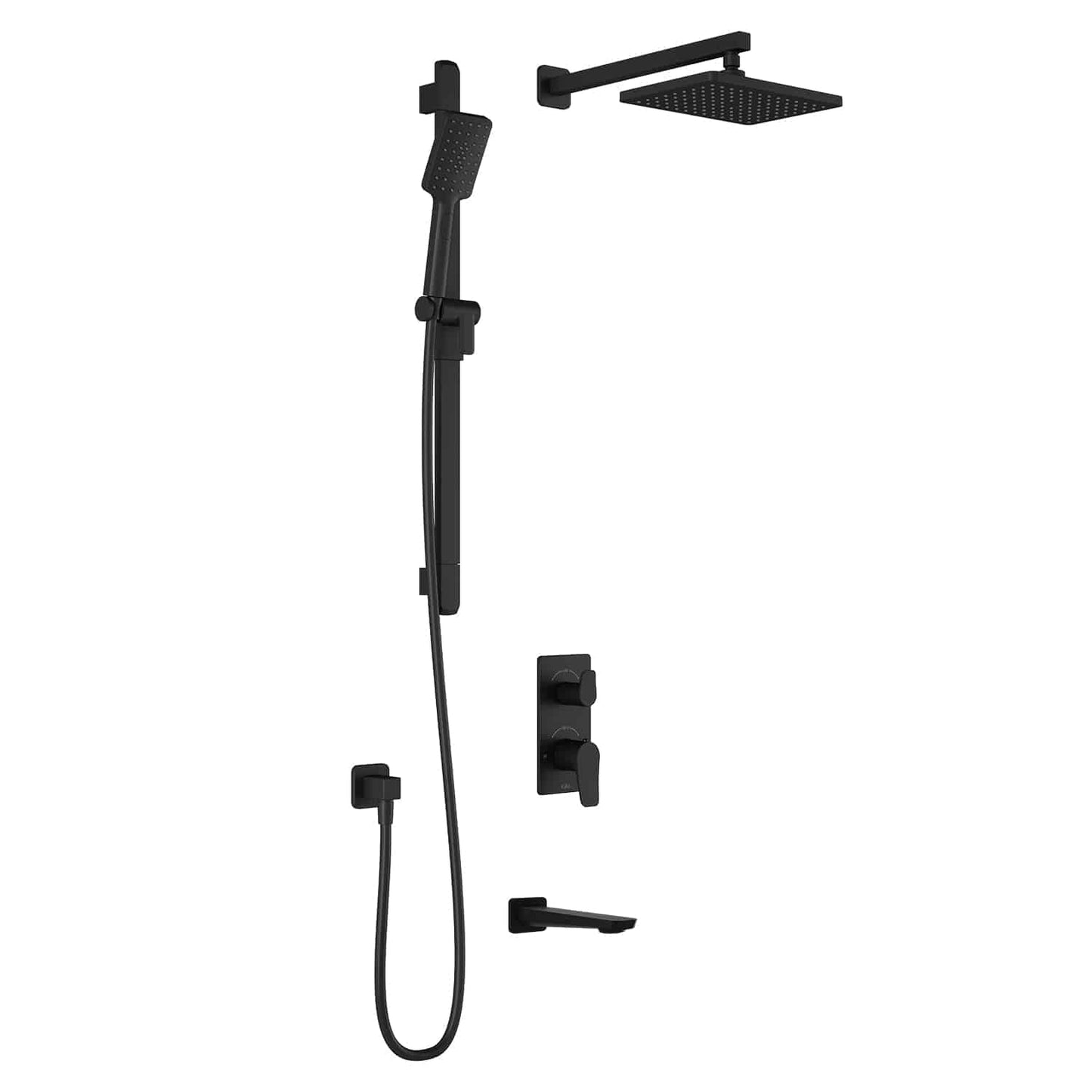 Kalia MOROKA TD3 (Valve Not Included) AQUATONIK T/P with Diverter Shower System with Wall Arm- Matte Black